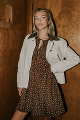 Myles Floral Mini Dress In Brown - Final Sale