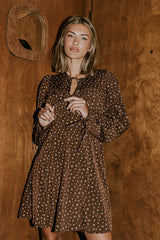 Myles Floral Mini Dress In Brown - Final Sale