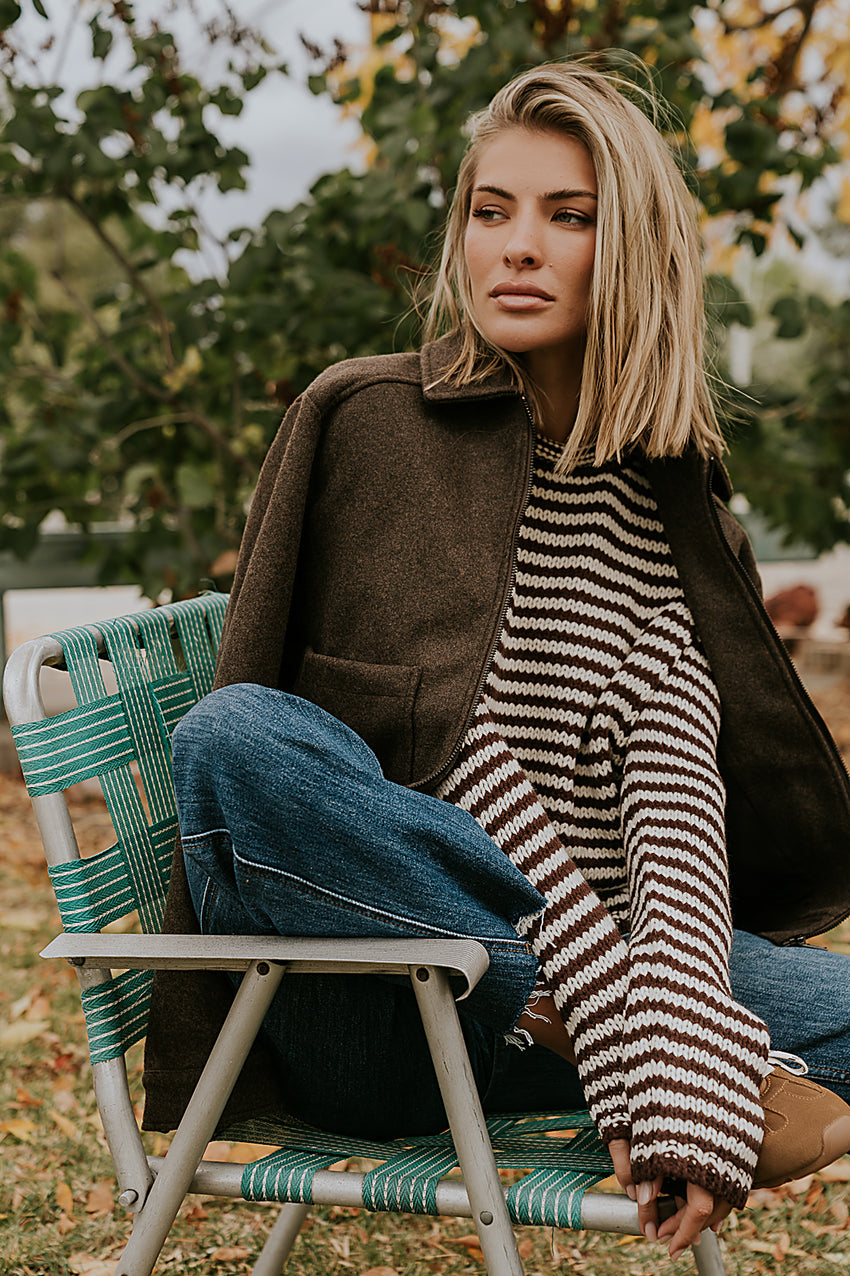 Juniper Collared Jacket in Brown - FINAL SALE
