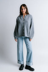 Kaia Knit Cardigan In Heather Grey