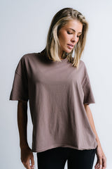 Abby Oversized Tee In Mocha - Final Sale