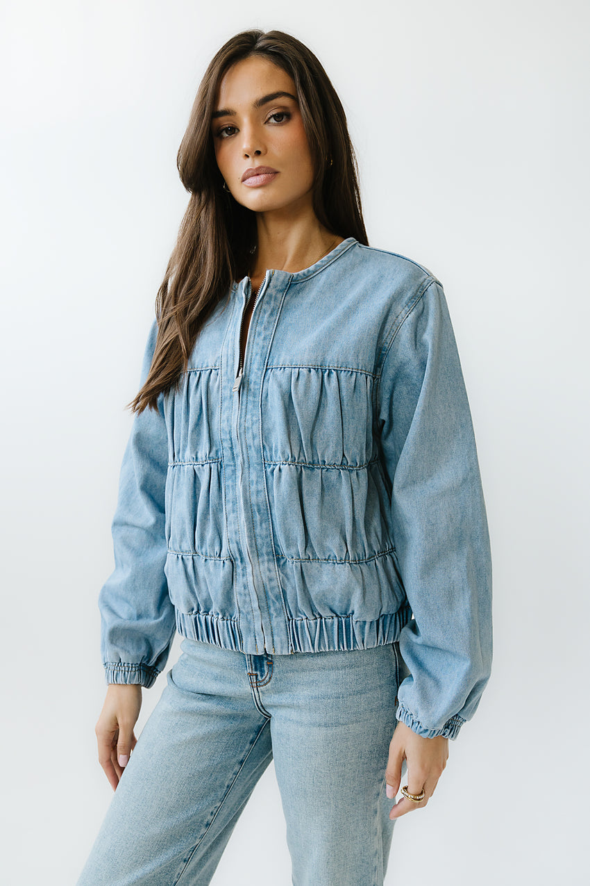 Juney Cinched Denim Jacket - Final Sale