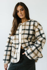 Jasper Gingham Sherpa Jacket - Final Sale
