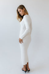 Janet Ribbed Maxi Dress In Ivory - Final Sale