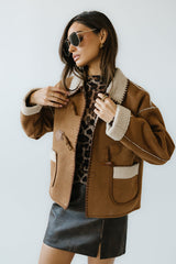 Collins Suede Jacket In Camel - Final Sale