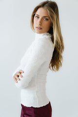 Benny Textured Top In Ivory - Final Sale