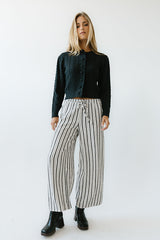 Lucy Striped Baggy Pants In Black - Final Sale