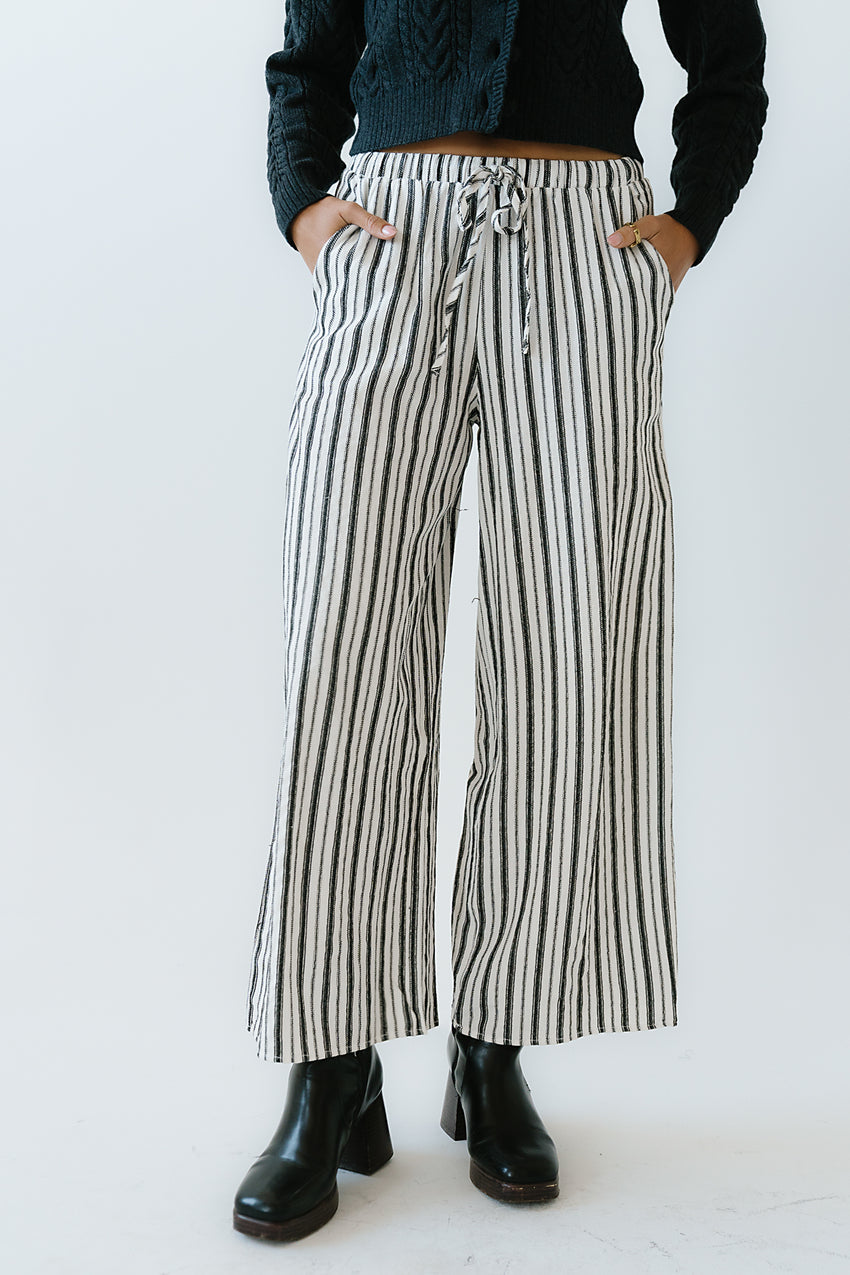 Lucy Striped Baggy Pants in Black - FINAL SALE