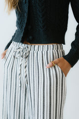 Lucy Striped Baggy Pants In Black - Final Sale