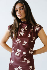 Carson Floral Maxi Dress In Red-Brown - Final Sale