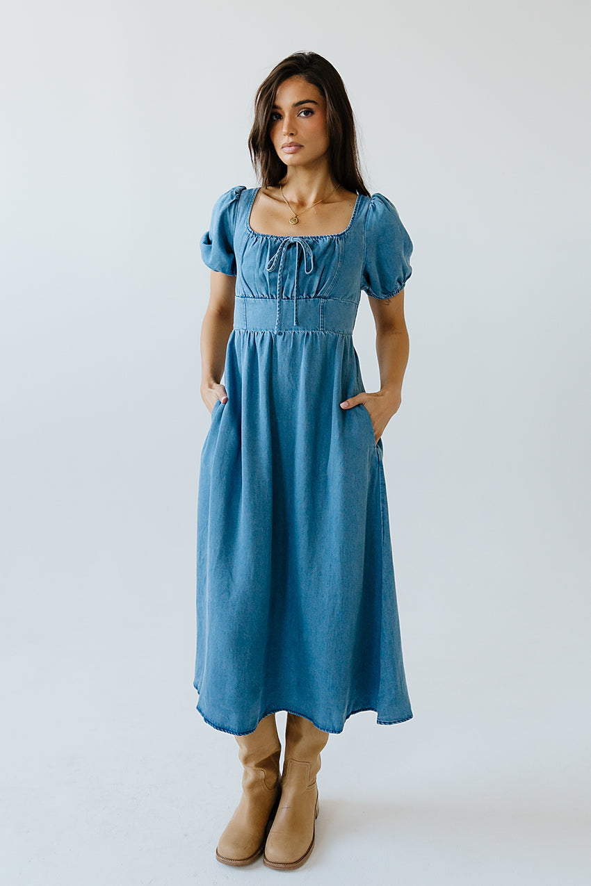 Candice Denim Midi Dress - Final Sale