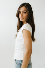 Vestia Button Up Tee In Ivory