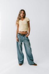 Regan Ruched Top In Yellow - Final Sale