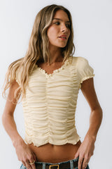 Regan Ruched Top in Yellow - FINAL SALE