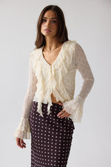 Joy Ruffle Top In Ivory - Final Sale