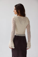 Joy Ruffle Top In Ivory - Final Sale