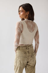 Drea Lace Layering Top In Cream - Final Sale