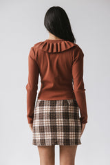 Gen Collared Top In Rust - Final Sale