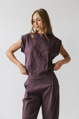 Benji Muscle Tee In Plum - Final Sale