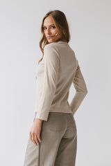 Makayla Shirt In Striped Mocha - Final Sale