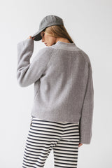 Abbie Ribbed Jacket In Grey - Final Sale