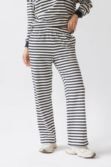 Taya Striped Wide Leg Pants In Navy - Final Sale