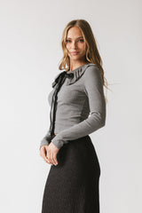 Gen Collared Top In Grey - Final Sale