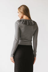 Gen Collared Top In Grey - Final Sale