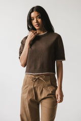 Rumple Contrast Top In Brown - Final Sale