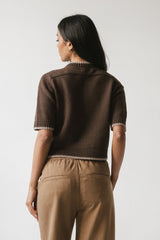 Rumple Contrast Top In Brown - Final Sale