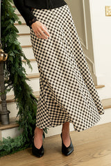 Posie Gingham Skirt In Black - Final Sale