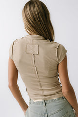 Kimberly Ribbed Top In Oatmeal - Final Sale