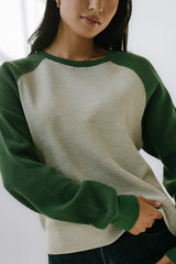Franklin Contrast Top in Green - FINAL SALE
