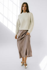 Tory Satin Maxi Skirt In Mauve - Final Sale