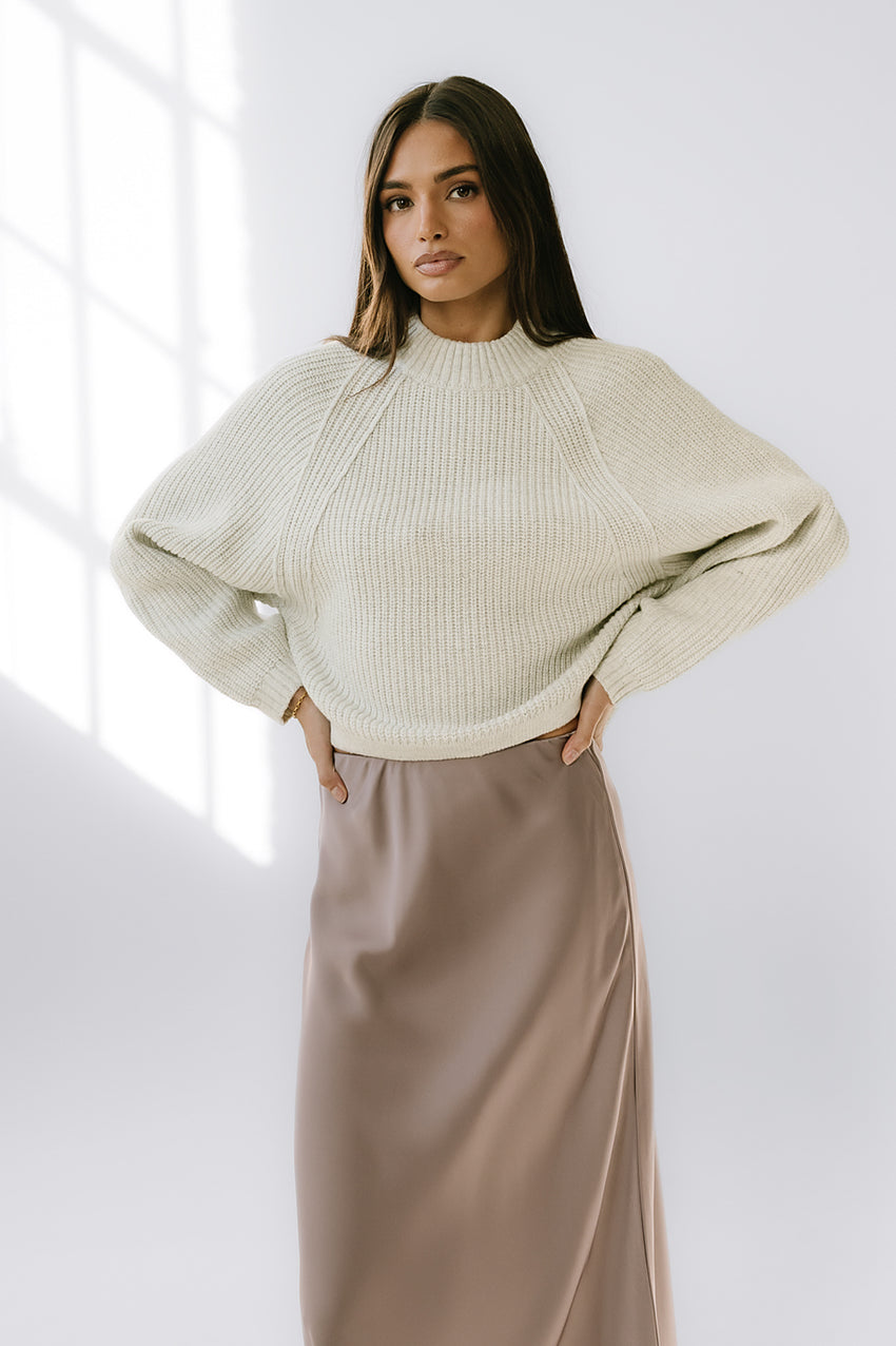Shayla Knit Sweater In Ivory - Final Sale