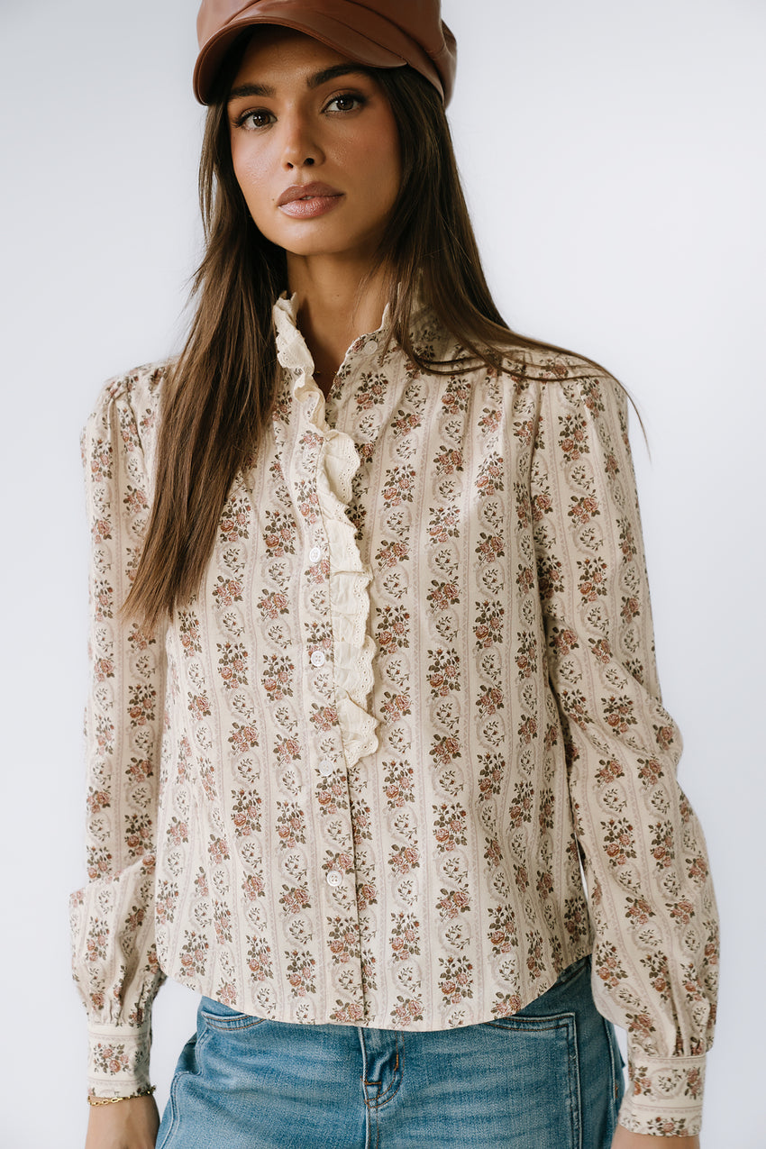Markel Lace Trim Blouse - Final Sale