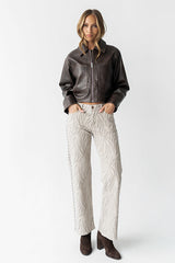 Jaymie Vegan Leather Jacket In Brown - Final Sale