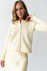 Brenna Striped Cardigan In Yellow - Final Sale
