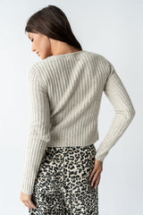 Hellen Knit Cardigan In Oatmeal - Final Sale