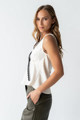 Kendall Satin Top In Cream - Final Sale