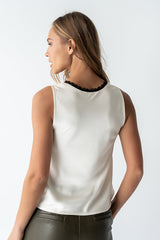 Kendall Satin Top In Cream - Final Sale