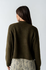 Suzie Graphic Sweater In Olive - Final Sale