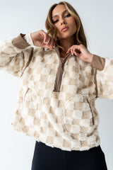 Sheri Checkered Half Zip - Final Sale