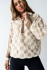Sheri Checkered Half Zip - FINAL SALE