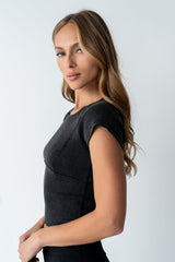 Millie Reverse Seam Top In Black - Final Sale