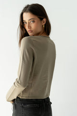 Maddy Button Up Cardigan In Olive - Final Sale