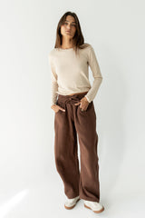 Maribel Barrel Sweatpants In Brown - Final Sale