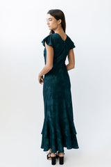 Mateo Floral Maxi Dress In Teal