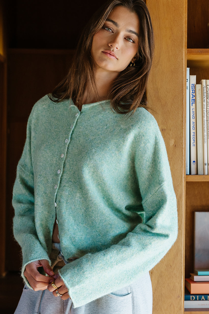 Maci Cardigan In Seafoam - Final Sale