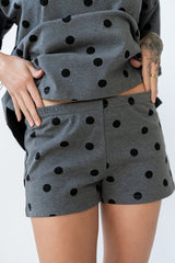 James Polka Dot Shorts In Charcoal - Final Sale